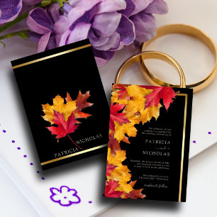 Invitation Black Magic rencontre Rustic Golden Autumn Mariage