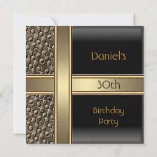 Invitation Black Metal Bronze 30e Anniversaire Hommes