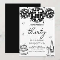 Black Modern Disco Ball 30e fête d'anniversaire