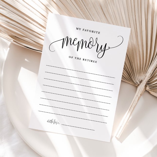 Invitation Black My Favorite Memory of the Retiree Card (Créateur téléchargé)
