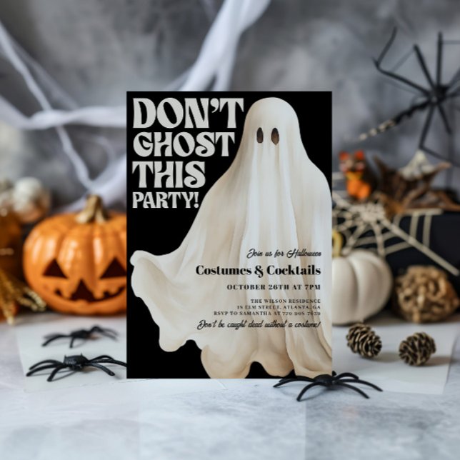 Invitation Black N'abandonne Pas Cette Fête Drôle Halloween (Créateur téléchargé)