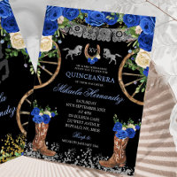 Black Navy Blue et Silver Charra Quinceañera