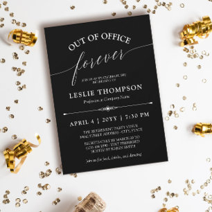 Invitation Black Out of Office Forever Retirement Party