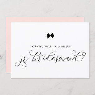 Invitation Black Parisian Bow Serez-Vous Ma Jr Bridesmaid