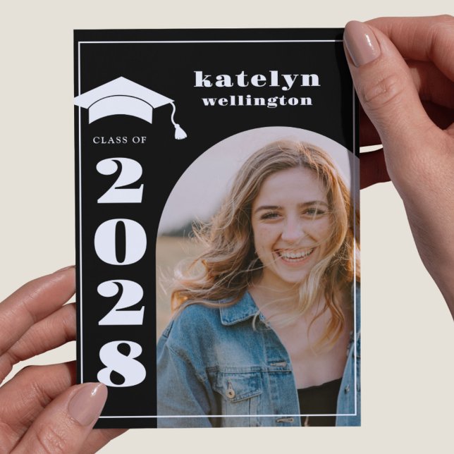 Invitation Black Photo Graduation Party (Créateur téléchargé)