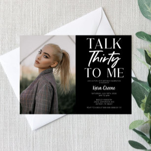 Invitation Black Picture Parlez trente à moi 30e anniversaire