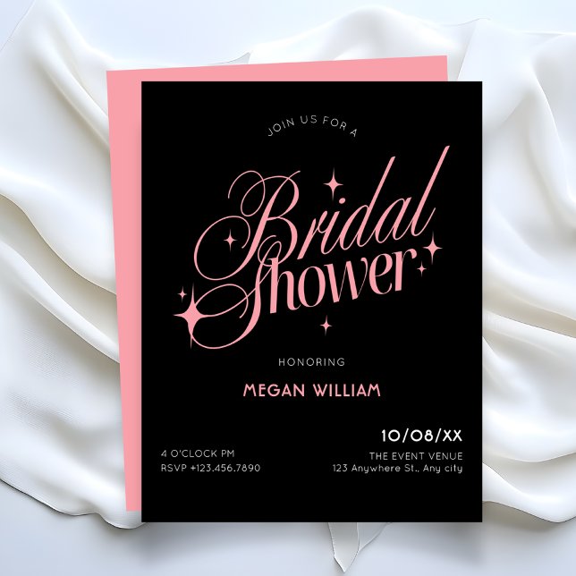 Invitation Black Pink bridal shower (Créateur téléchargé)