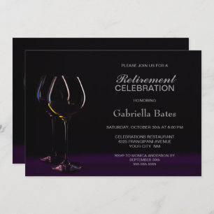 Invitation Black Purple Retraite Vin Partie de verre