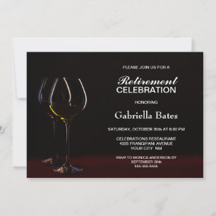 Invitation Black Retraite Vin Glass Party