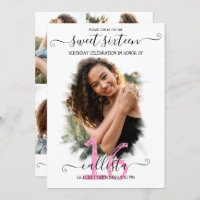 Black Rose White Halo photo Collage Sweet 16