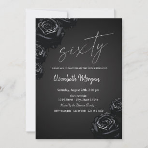 Invitation Black Roses Gothique 60e Anniversaire