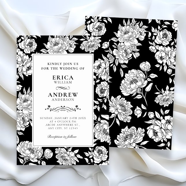 Invitation Black roses wedding (Créateur téléchargé)