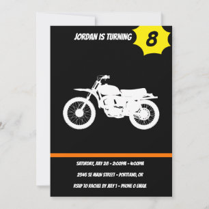 Invitation Black silhouette of bike - Choose background color