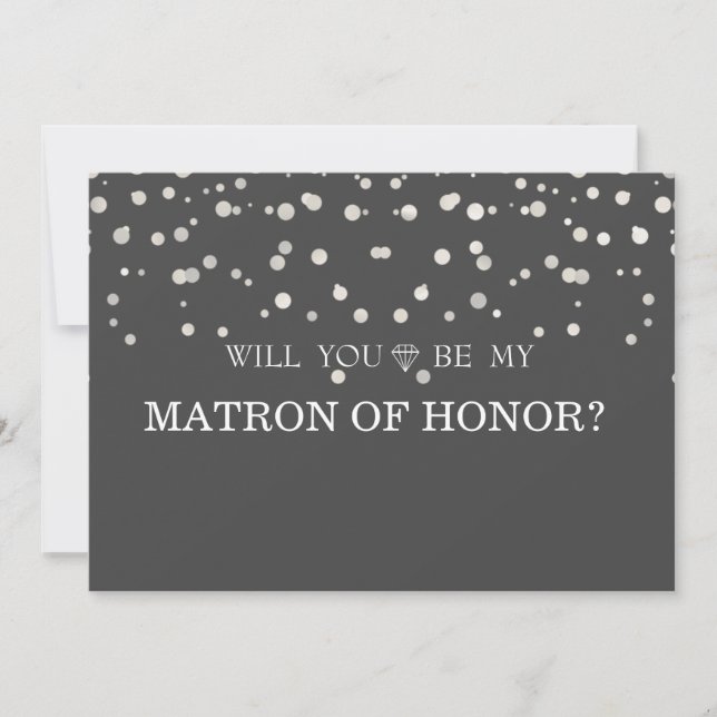 Invitation Black Silver GlitterSerez-Vous Mon Chef D'Honneur (Devant)