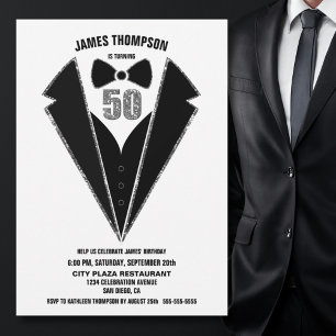 Invitation Black Silver Tuxedo 50e anniversaire