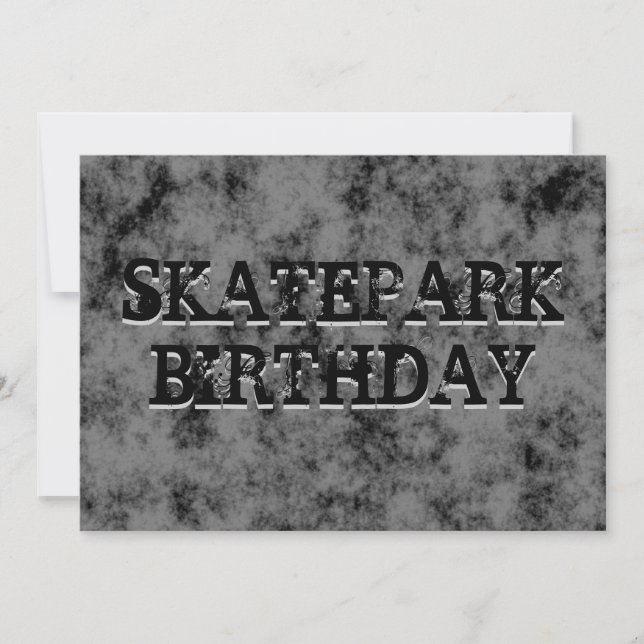 Invitation Black Skatepark Ado Boy Birthday Party (Devant)