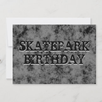 Invitation Black Skatepark Ado Boy Birthday Party