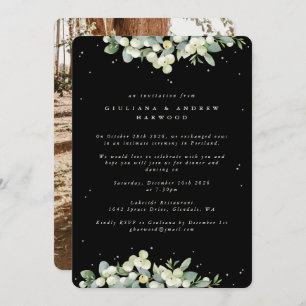 Invitation Black Snowberry+Eucalyptus Réception de mariage Ph