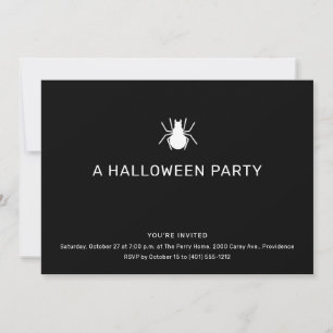 Invitation Black Spider Halloween Party