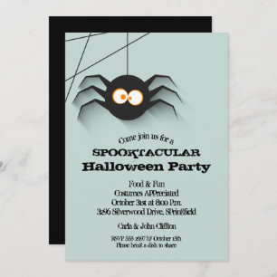 Invitation Black Spider Halloween Party