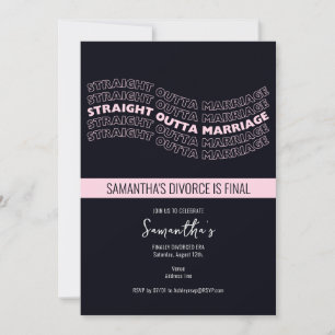 Invitation Black Straight Outta Mariage Parti Divorcé