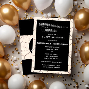 Invitation Black Surprise Anniversaire Personnalisé Age Invit