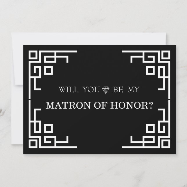 Invitation Black Swirl Border Serez-vous mon maître d'honneur (Devant)