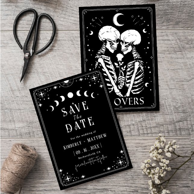 Invitation Black tarot Goth enregistrer la date mariage (Créateur téléchargé)