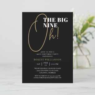 Invitation Black The Big 90th Surprise Anniversaire Invitatio