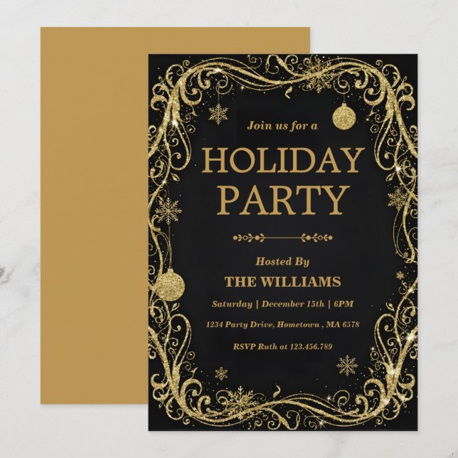 Invitation Black Tie Holiday & New Year’s Eve Celebration (Devant / Derrière)
