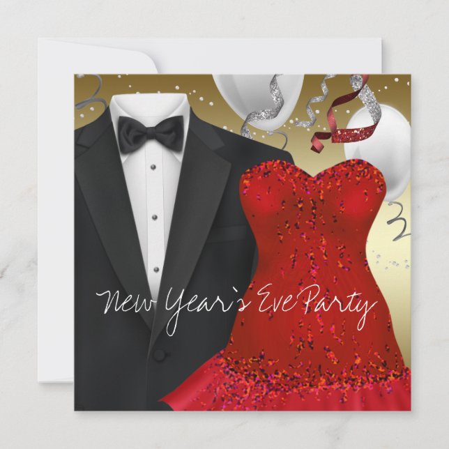 Invitation Black Tuxedo Red (Devant)