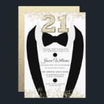 Invitation Black Tuxedo Suit Gold Mens 21e fête d'anniversair<br><div class="desc">Black Tuxedo Suit Gold Mens 21e anniversaire de fête Invitation Variations à l'invitation et articles correspondants dans notre magasin</div>