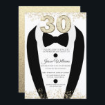 Invitation Black Tuxedo Suit Gold Mens 30e fête d'anniversair<br><div class="desc">Black Tuxedo Suit Gold Mens 30th Birthday Party Invitation Variations à l'invitation et articles correspondants dans notre magasin</div>
