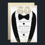 Invitation Black Tuxedo Suit Gold Mens 60e fête d'anniversair<br><div class="desc">Black Tuxedo Suit Gold Mens 60th Birthday Party Invitation Variations à l'invitation et articles correspondants dans notre magasin</div>
