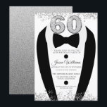 Invitation Black Tuxedo Suit Silver Mens 60e fête d'anniversa<br><div class="desc">Black Tuxedo Suit Silver Mens 60th Birthday Party Invitation Variations à l'invitation et articles correspondants dans notre magasin</div>