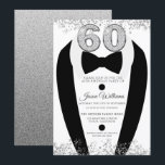 Invitation Black Tuxedo Suit Silver Mens 60e fête d'anniversa<br><div class="desc">Black Tuxedo Suit Silver Mens 60th Birthday Party Invitation Variations à l'invitation et articles correspondants dans notre magasin</div>