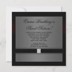 Invitation Black Velvet Diamond Sweet Sixteen