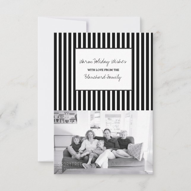 Invitation Black Vertical Festipes Photo de vacances (Devant)