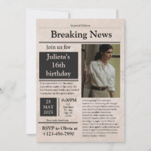 Black Vintage Breaking News classique