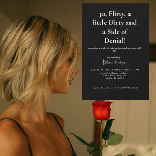 Invitation Black & White 30th Birthday Party