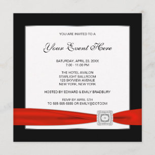 Invitation Black White and Red All Occasion