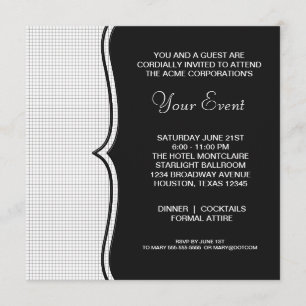 Invitation Black White Black Cravate Corporate Party Event