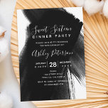 Invitation Black white brushstrokes typography Sweet 16<br><div class="desc">A modern,  pretty chic and elegant black and white brushstrokes paint Sweet sixteen party invitation. Perfect for a sweet sixteen birthday party.</div>