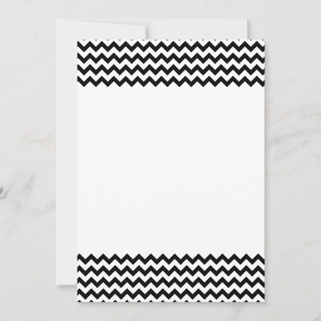 Invitation Black White Chevrons (Devant)
