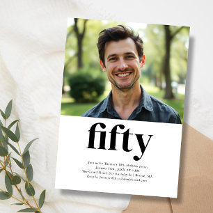 Invitation Black & White Cinquante 50e anniversaire