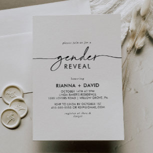 Invitation Black White Classic Genre Revela Party