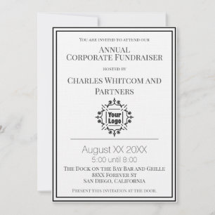 Invitation Black & White Custom Logo Company Event
