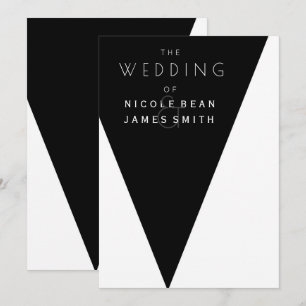 Invitation Black & White Elegant Modern Mariage Event