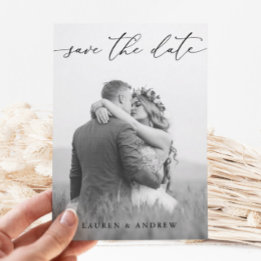 Invitation Black & White Enregistrer la date Photo Photo Cart