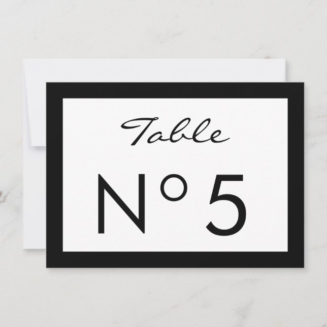 Invitation Black & White Fashion Sweet 16 TABLE NUMBER CARD (Devant)